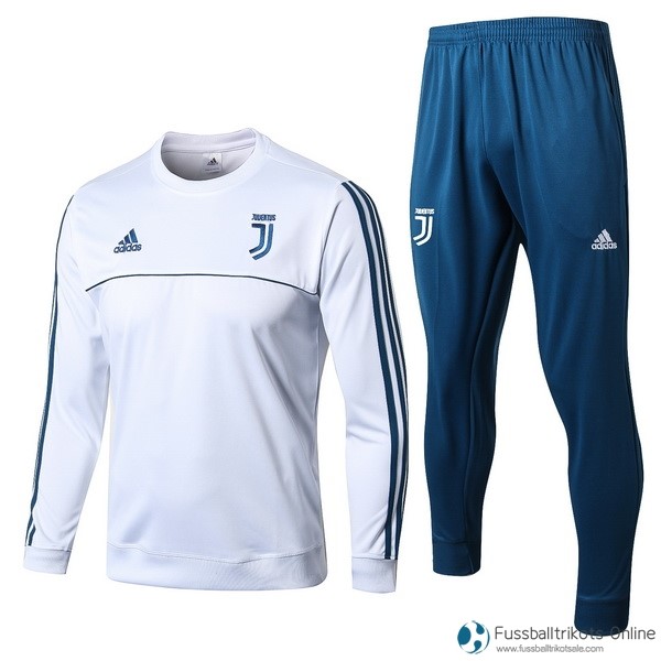 Juventus Trainingsanzug 2017-18 Weiß Blau Licht Fussballtrikots Günstig